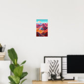 Rainbow Mountain Peru Vintage Reise Illustration Poster (Heimbüro)