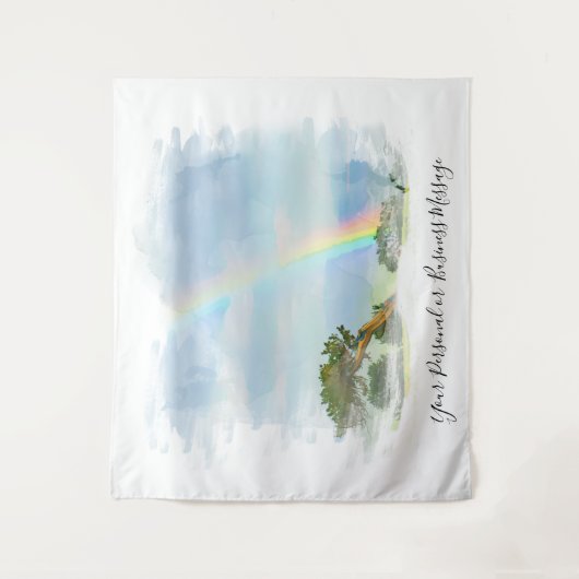 *~* Rainbow Mountain Top Shrubs Tree AR11 Wandteppich (Vorderseite)