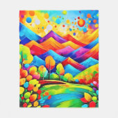 Rainbow Mountains Abstrakt Landschaft Fleecedecke (Vorderseite)