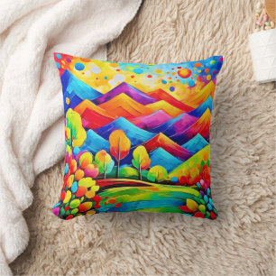 Rainbow Mountains Abstrakt Landschaft Kissen