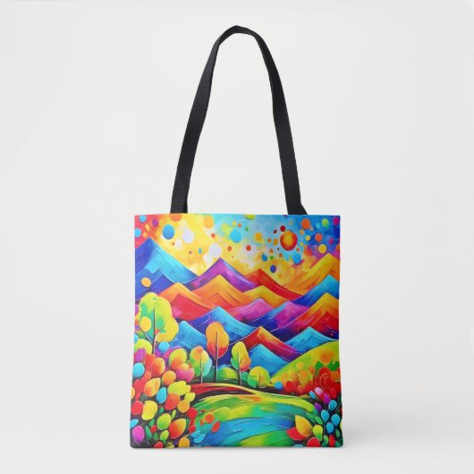 Rainbow Mountains Abstrakt Landschaft Tasche (Vorderseite)