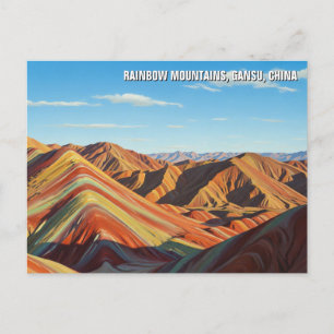 Rainbow Mountains Gansu China Travel Postkarte