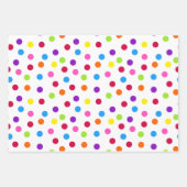 Rainbow Multi Color Confetti Polka Dots Geschenkpapier Set (Vorderseite 3)