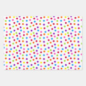 Rainbow Multi Color Confetti Polka Dots Geschenkpapier Set (Vorderseite 2)