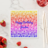 Rainbow Multicfarbenes festes Personalisiertes Par Serviette (Beispiel)