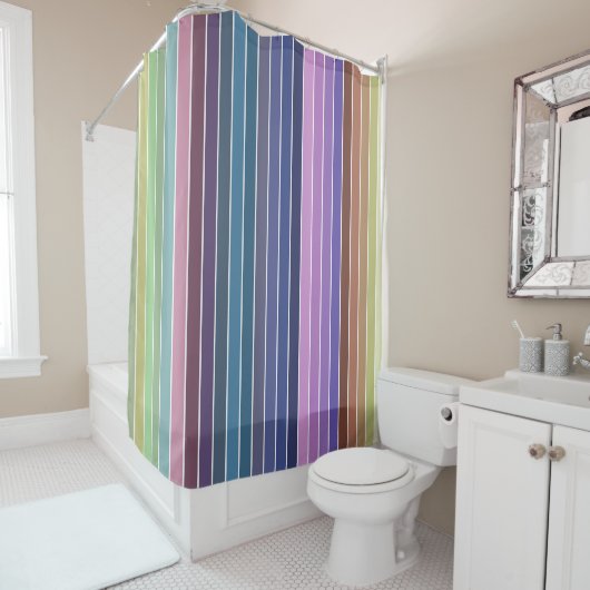 Rainbow Multicfarbenes, mehrfarbiges Streifenmuste Duschvorhang (Beispiel)