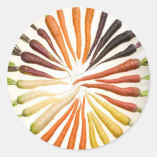 Rainbow Multicolored Carrots Runder Aufkleber
