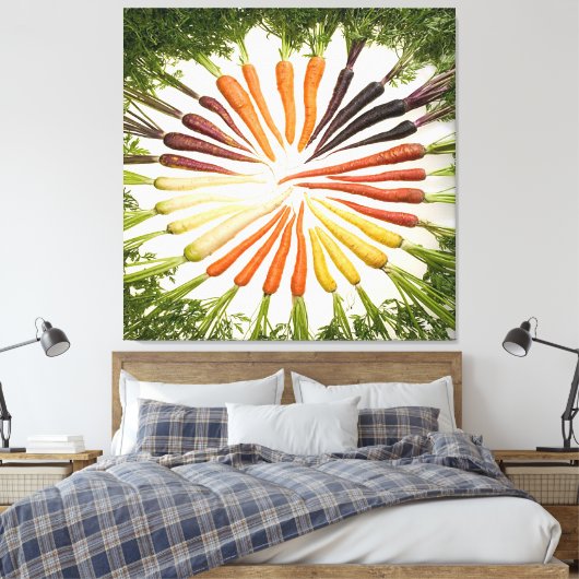 Rainbow Multicolored Carrots Square Leinwand (Insitu (Schlafzimmer))