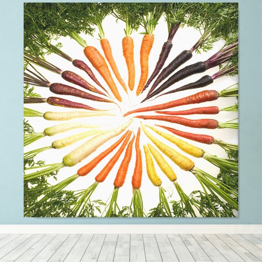 Rainbow Multicolored Carrots Square Leinwand (Insitu (Holzboden))