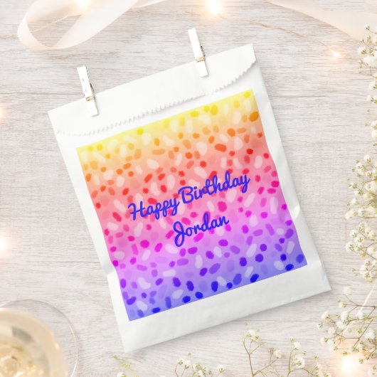 Rainbow Multicolores Personalisiertes Party Geschenktütchen (Ausgeschnitten)