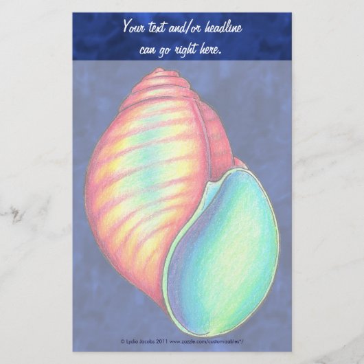 Rainbow Muschel Stationery Briefpapier (Vorderseite)