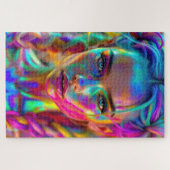 Rainbow Muse Farbenfrohe Göttin mit geflochtenem H Puzzle (Horizontal)