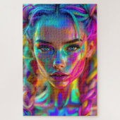 Rainbow Muse Farbenfrohe Göttin mit geflochtenem H Puzzle (Vertikal)