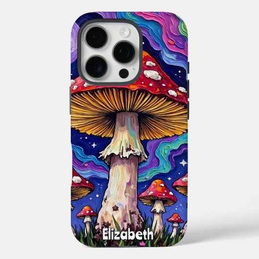 Rainbow Mushroom Meadow Case-Mate iPhone Hülle (Rückseite)