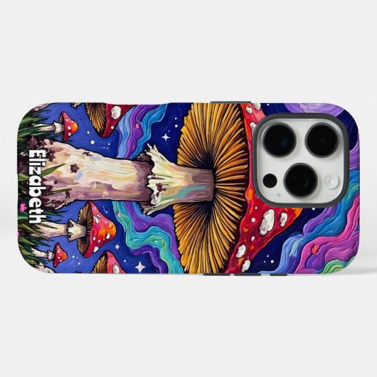 Rainbow Mushroom Meadow Case-Mate iPhone Hülle (Rückseite (Horizontal))