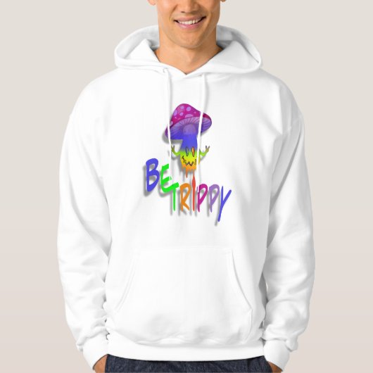 Rainbow Mushroom Peace Sign Hooded Sweatshirt (Vorderseite)