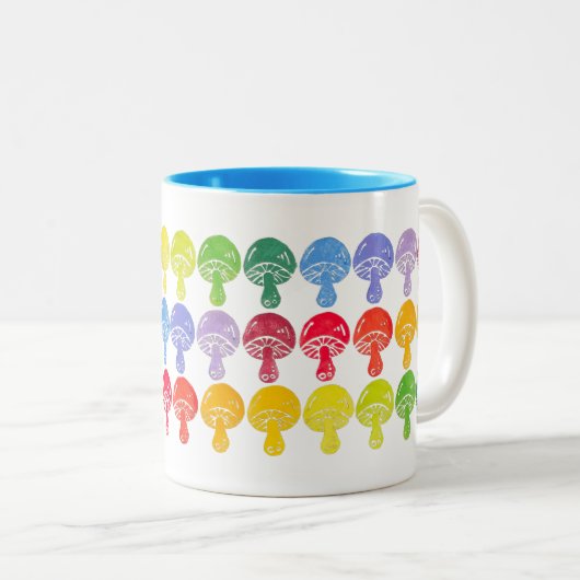 Rainbow Mushroom Tasse Blue Räume (VorderseiteRechts)