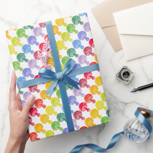 Rainbow Mushroom Wrapping Paper Roll Geschenkpapier (Schenken)