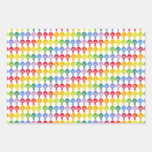 Rainbow Mushroom Wrapping Paper Sheets Geschenkpapier Set (Vorderseite 3)
