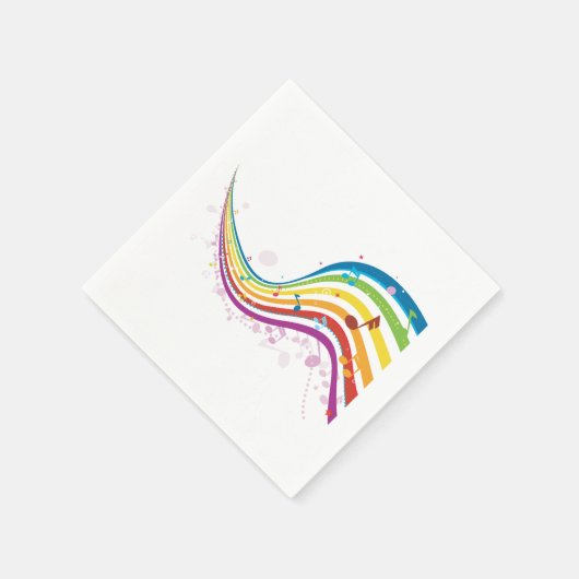 Rainbow Music Wave Paper Napkins Serviette (Ecke)