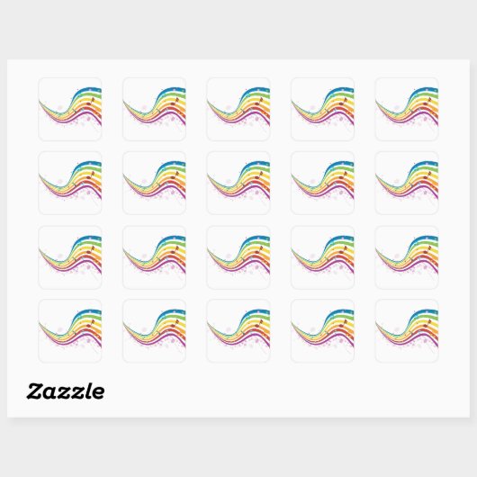 Rainbow Music Wave Stickers (Blatt)