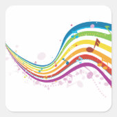 Rainbow Music Wave Stickers (Vorderseite)