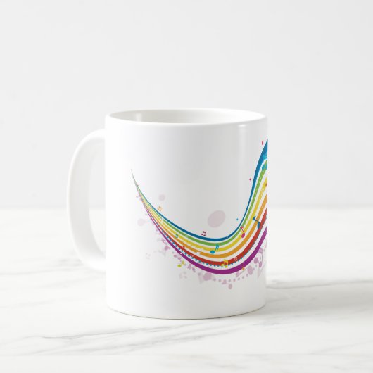 Rainbow Music Wave Tasse (Vorderseite Links)