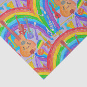 Rainbow Musical Instruments Band Teacher Decoupage Seidenpapier (Detail)