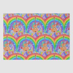 Rainbow Musical Instruments Band Teacher Decoupage Seidenpapier