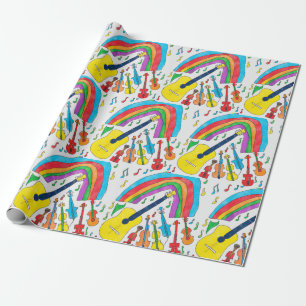 Rainbow Musical Instruments Band Teacher Musiker Geschenkpapier