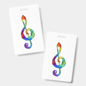 Rainbow Musical Key Dreifach-Klammer Ausweis (Vorder- & Rückseite)