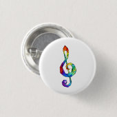 Rainbow Musical Key Dreifach-Klammer Button (Vorne & Hinten)