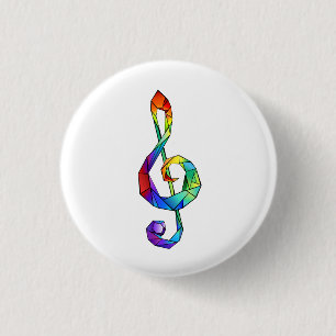 Rainbow Musical Key Dreifach-Klammer Button