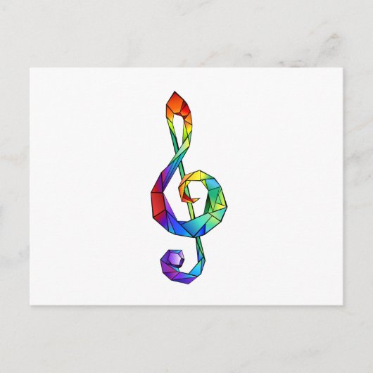 Rainbow Musical Key Dreifach-Klammer Einladungspostkarte (Vorderseite)