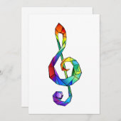 Rainbow Musical Key Dreifach-Klammer Feiertagskarte (Vorne/Hinten)