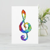 Rainbow Musical Key Dreifach-Klammer Feiertagskarte (Stehend Vorderseite)