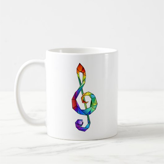 Rainbow Musical Key Dreifach-Klammer Kaffeetasse (Links)