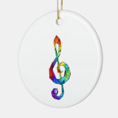 Rainbow Musical Key Dreifach-Klammer Keramik Ornament (Links)