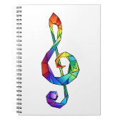 Rainbow Musical Key Dreifach-Klammer Notizblock (Vorderseite)