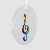 Rainbow Musical Key Dreifach-Klammer Ornament (Vorderseite)