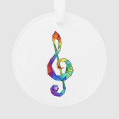 Rainbow Musical Key Dreifach-Klammer Ornament (Rückseite)