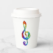 Rainbow Musical Key Dreifach-Klammer Pappbecher (Vorderseite)