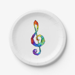 Rainbow Musical Key Dreifach-Klammer Pappteller