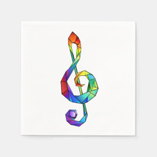 Rainbow Musical Key Dreifach-Klammer Serviette
