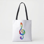 Rainbow Musical Key Dreifach-Klammer Tasche (Vorderseite)