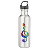 Rainbow Musical Key Edelstahlflasche (Vorderseite)