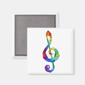 Rainbow Musical Key Magnet (Vorderseite/Rückseite)