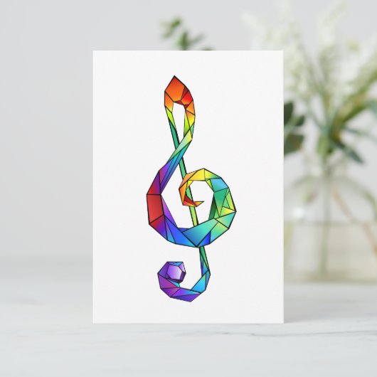 Rainbow Musical Key Treble Ankündigung (Stehend Vorderseite)