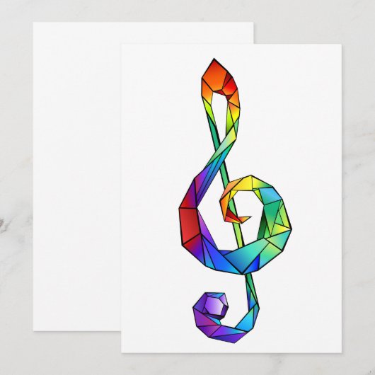 Rainbow Musical Key Treble Ankündigung (Vorne/Hinten)