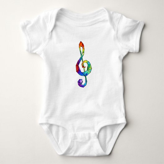 Rainbow Musical Key Treble Baby Strampler (Vorderseite)